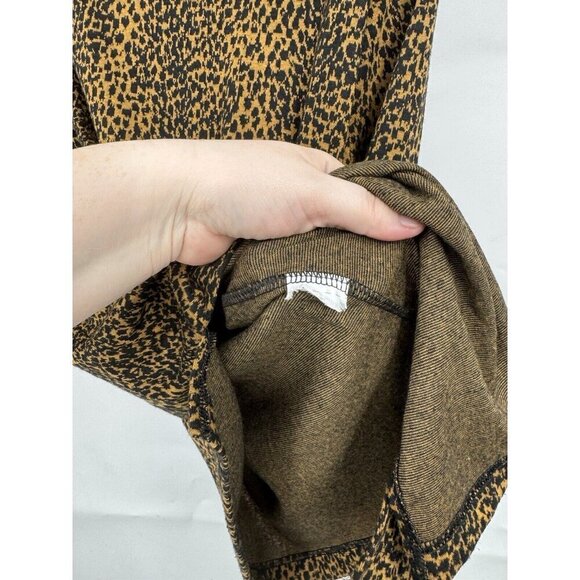 Chicos Animal Print Shirt Women Large Brown Casual Short Sleeve Round Neck Boho - Picture 6 of 6